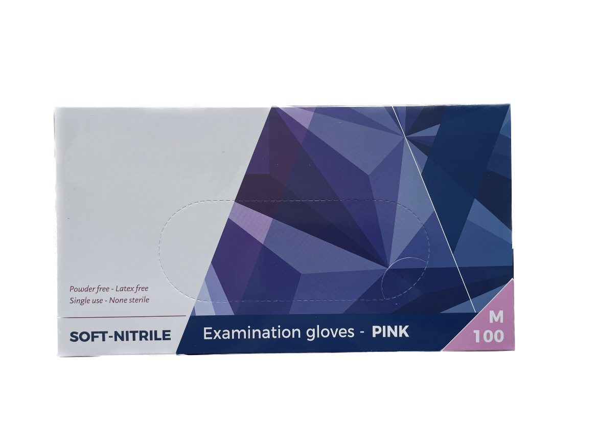 AMPRI Nitrilhandschoenen, magenta, roze, 100 stuks/doos, maat M, poedervrij, Style Grenadine van Med-Comfort: Nitril wegwerphandschoenen, wegwerphandschoenen in de maten XS, S, M, L, XL